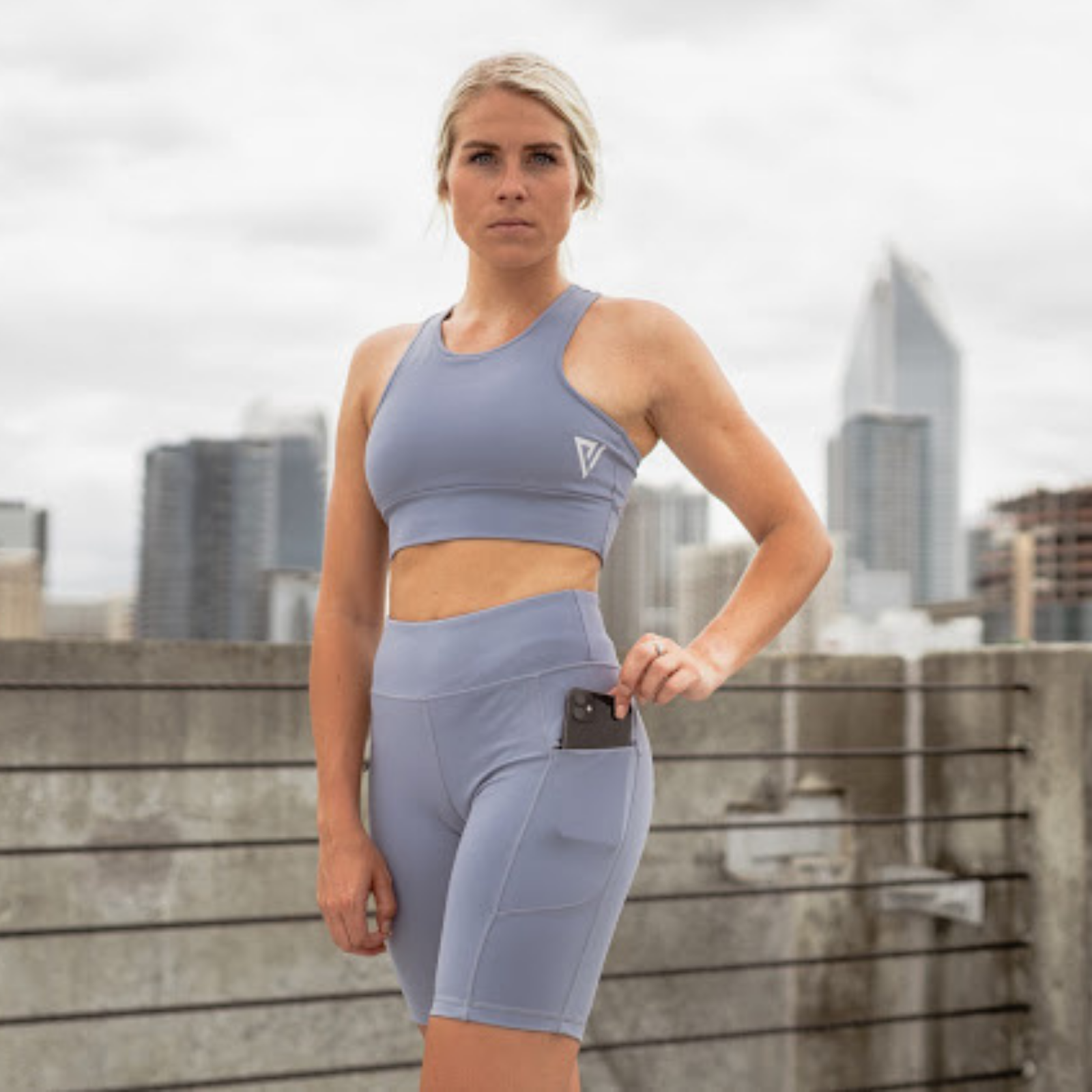 PERIWINKLE BIKER SHORTS